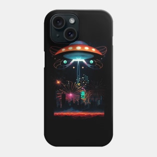 Flying Saucer Over The City UFOs Phone Case