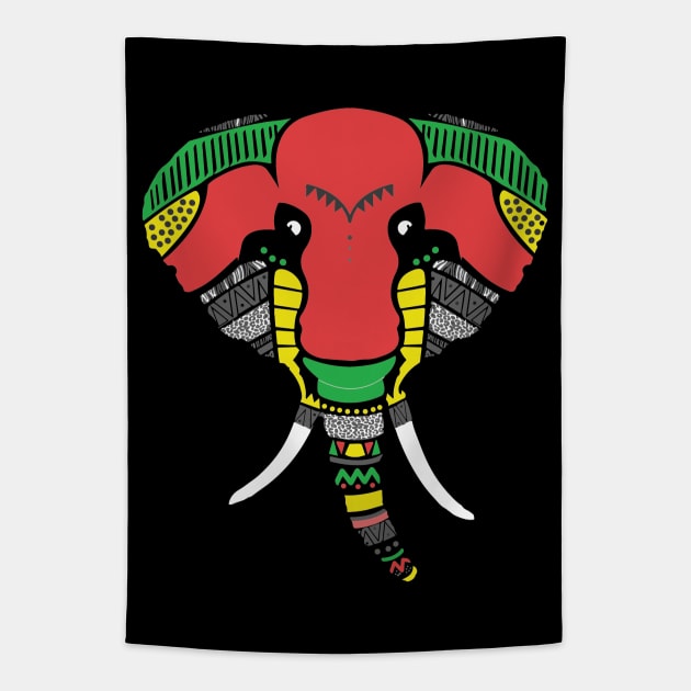 Colourful Elephant Tapestry by Izakmugwe