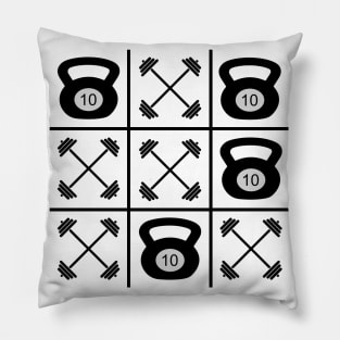 Tic Tac Toe im Gym Bodybuilding Design Pillow