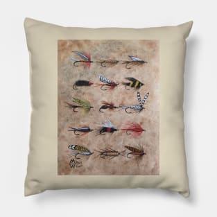 Trout flies collection Pillow