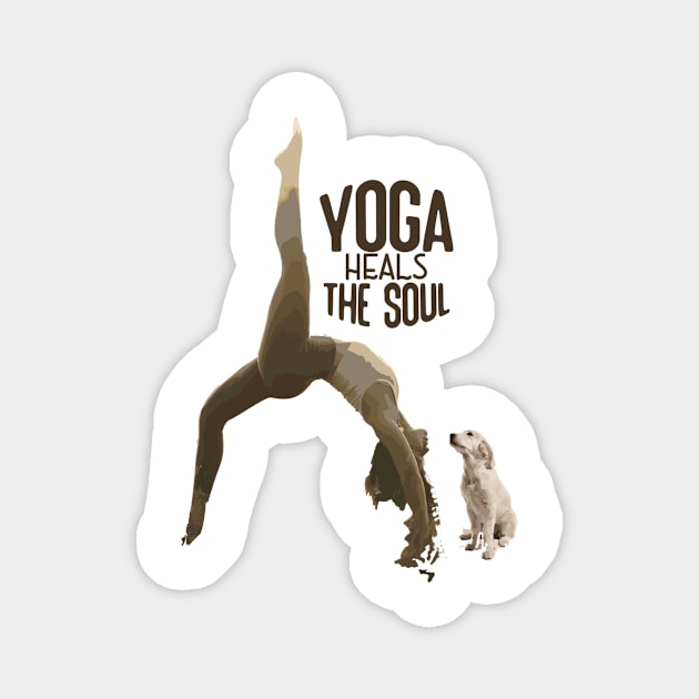 yoga heals the soul Magnet by siano