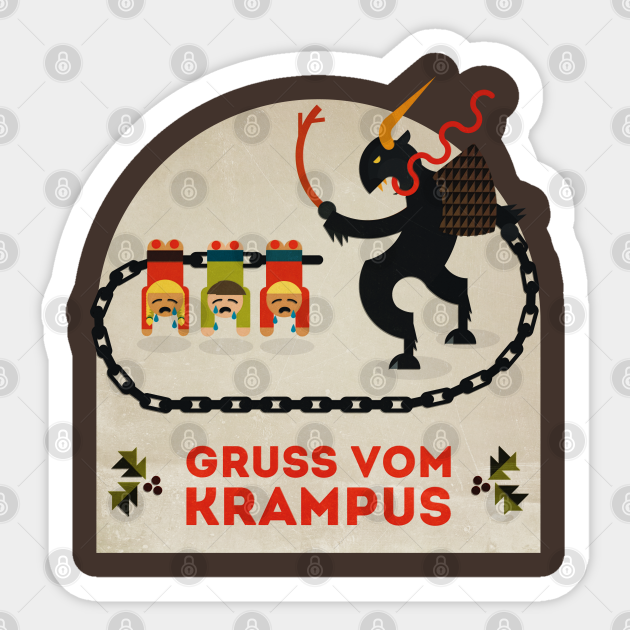 Gruss vom Krampus - Happy Holidays - Sticker