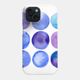 Watercolour blue dots Phone Case