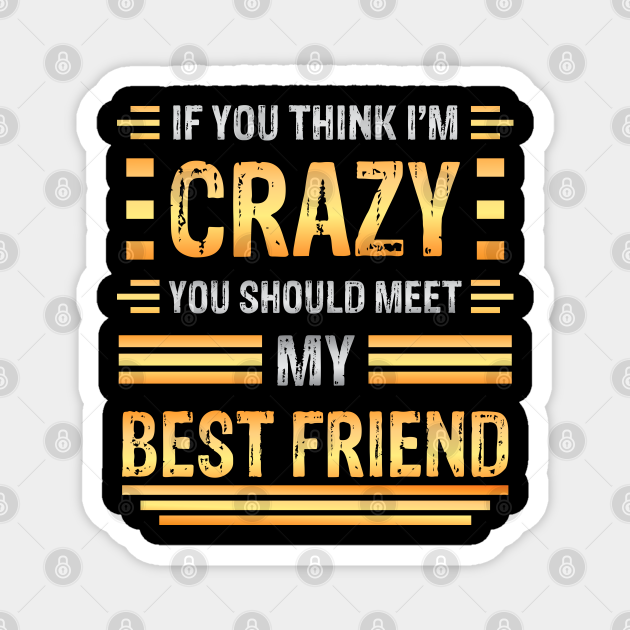 If You Think I'm Crazy You Should Meet My Best Friend Family Sarcasm Crazy Best Friend - Crazy Best Friend Meme - Magnet | TeePublic If You Think I'm Crazy You Should Meet My Best Friend Family Sarcasm Crazy Best Friend - Crazy Best Friend Meme - Magnet | TeePublic