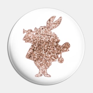 Sparkling rose gold Mr Rabbit Pin