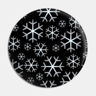 White Christmas Snowflakes Pattern Pin