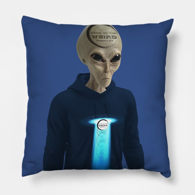 Taylock Wearing BOTW UFO Hoodie Pillow by Bring On The Weird