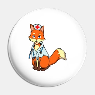 Cartoon fox nurse Pin
