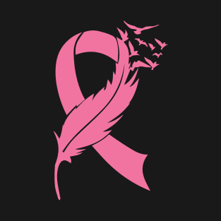 Feather Pink Breast Cancer gift T-Shirt