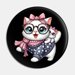 Purr-fectly Funny: Chronicles of a Cute Cat Mom Pin