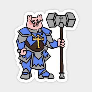 Fantasy Tabletop Piggy Paladin Cute Magnet