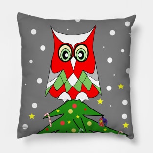 TREE Top Christmas Owl Pillow