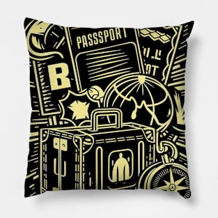 TRAVEL AND TOURISM ICONS Pillow