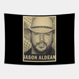 Jason Aldean //brown cream //retro art (exlusive) smile Tapestry