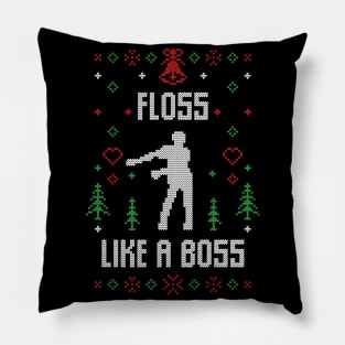 Floss Like A Boss Ugly Christmas Sweater Dancing Christmas Gift Pillow
