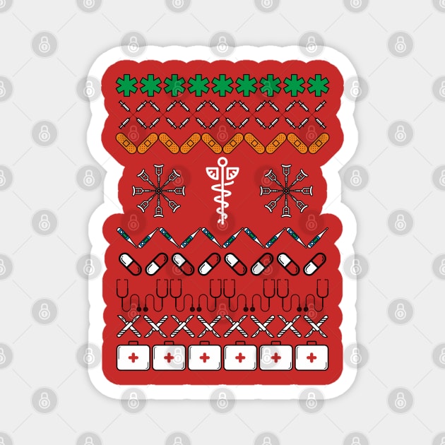 Medic Christmas party Jumper Xmas sweater Magnet by goatboyjr