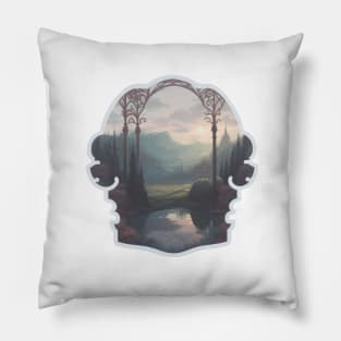 Dreamy elven landscape Pillow