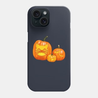 Spooky Jack-O-Lantern Trio (Blue) Phone Case