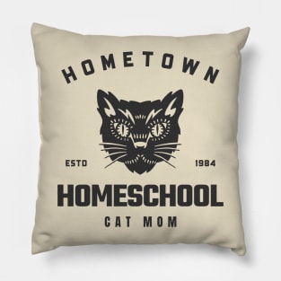 Hometown Homeschool Cat Mom 1984 Pillow