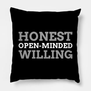 Honesty Open-Mindedness Willingness Alcoholic Pillow