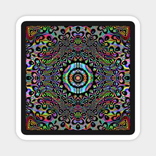 Kaleidoscope Trippy Skulls Rainbow Magnet