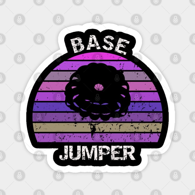 Base Jumper - retro sunset design Magnet by BB Funny Store