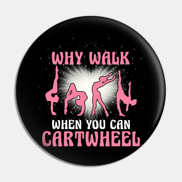 Funny Gymnastics Gymnast Girls Women Cool Cartwheel Pin by Xonmau