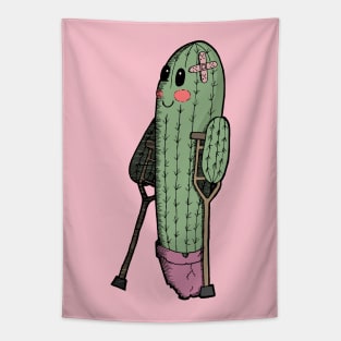 Cute girl injured cactus colored Tapestry