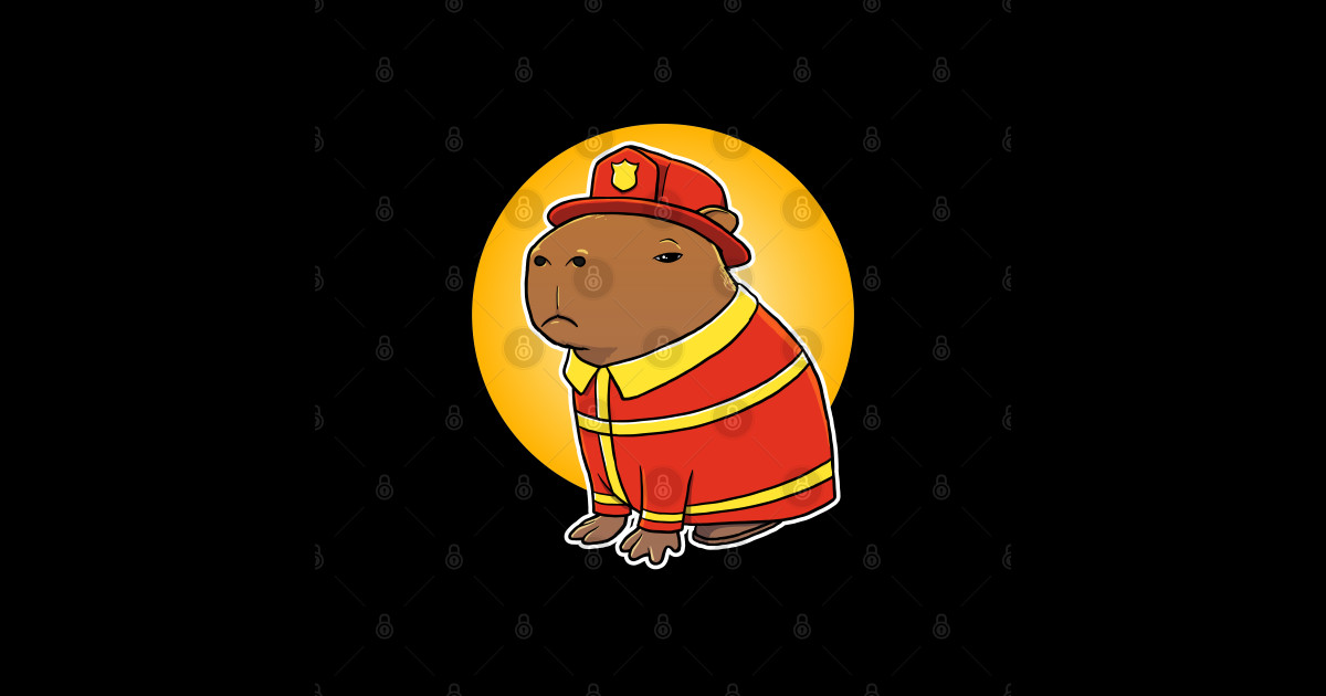 Find Them Hot Leave Them Wet Capybara Firefighter Funny Firefighter