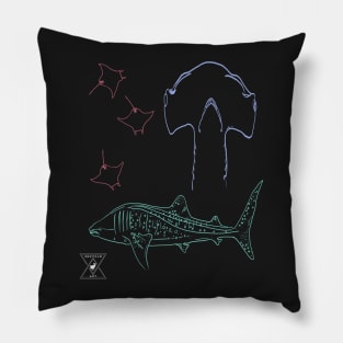 Hammerhead Stingrays and Whale Shark Pillow