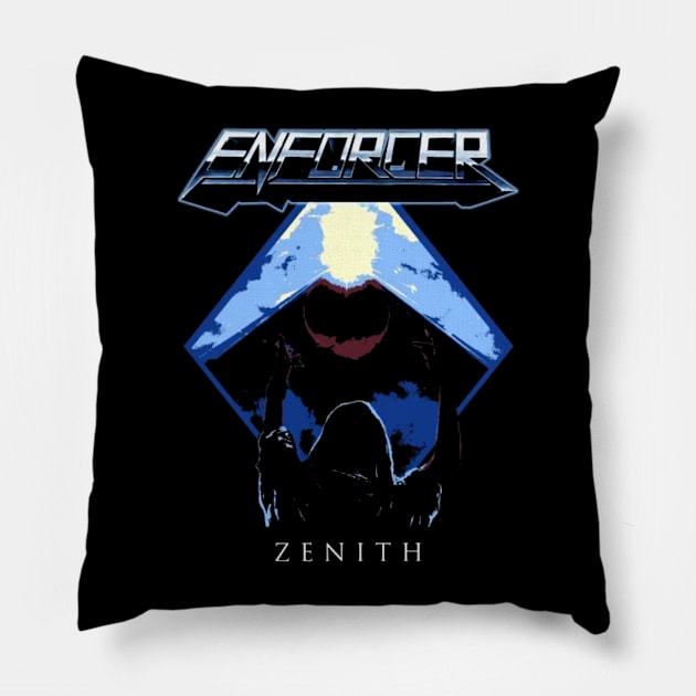 ENFORCER ZENITH MERCH VTG Pillow by Evan Romillo