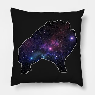 Galaxy Pomeranian Silhouette Pillow