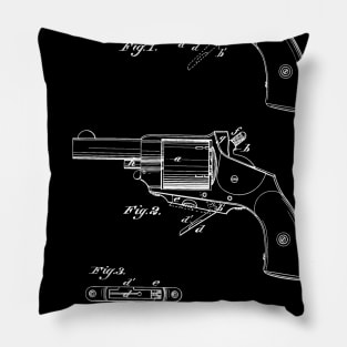 Fire Arm Vintage Patent Hand Drawing Pillow