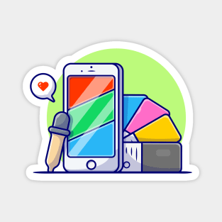 Phone with RGB Colors and Pantone CMYK Colors Cartoon Vector Icon Illustration Magnet