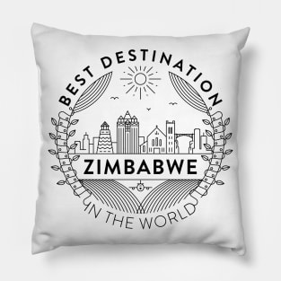 Zimbabwe Minimal Badge Design Pillow