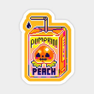 pixel pumpkin peach juice Magnet