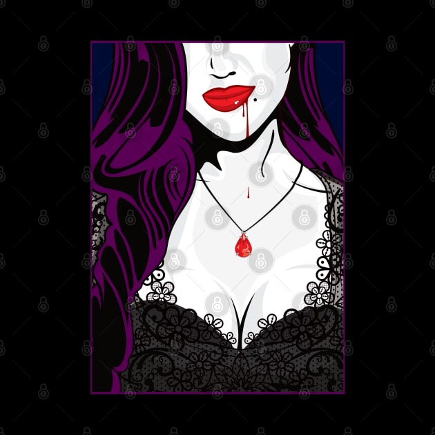 Halloween Vampire Pop Art Girl by Hixon House