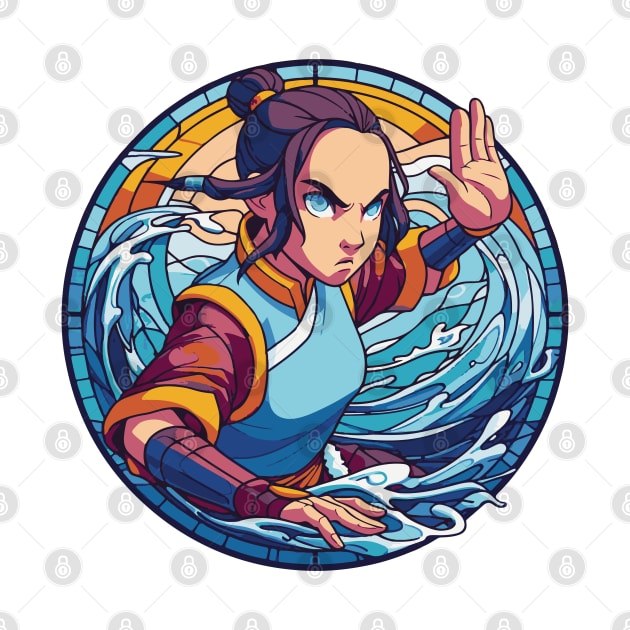 katara water tribe in battle position by whatyouareisbeautiful