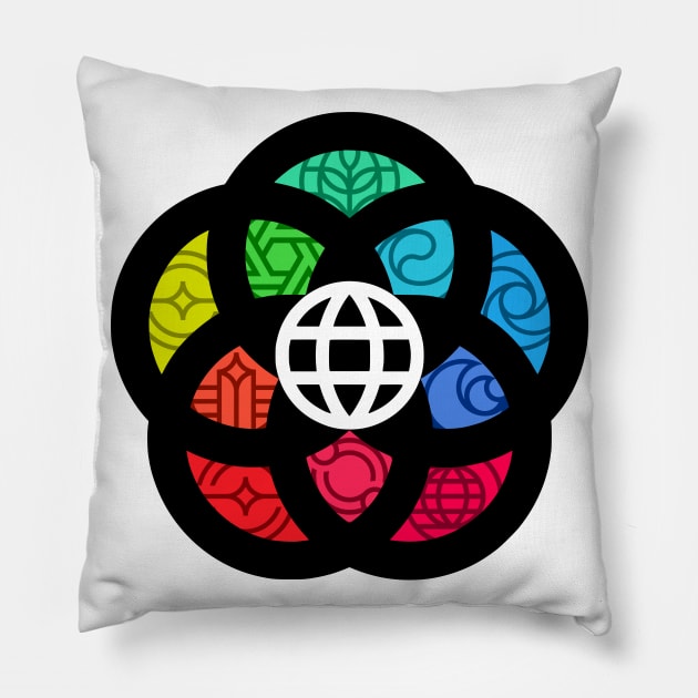 EPCOT Pavilion Logos Pillow by GrizzlyPeakApparel