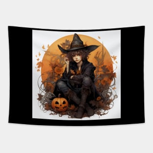 Halloween witch boy Tapestry