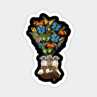 Shih Tzu Dog Butterfly Hot Air Balloon Magnet