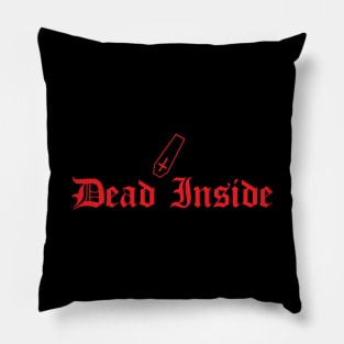 Dead Inside Red Pillow