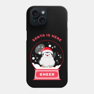 Santa Is Here Cheer Penguin (Red) Phone Case