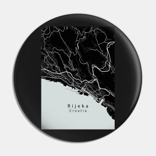 Rijeka Croatia City Map dark Pin