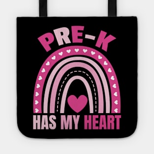 Cute Pre-k Has My Heart Funny Pre-k teacher Education Preschool heart Tote