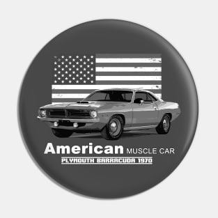 Plymouth Barracuda American Muscle Car 60s 70s Old is Gold Pin