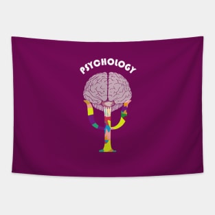 Creative Psychology PSI sign implemented as a part of a brain Tapestry