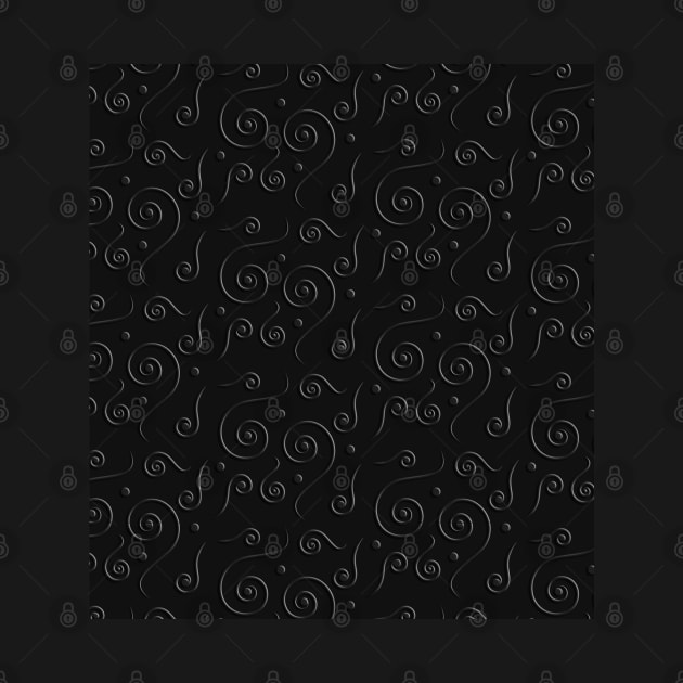 Black textured spiral pattern by Spinkly