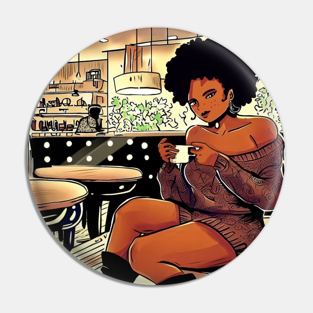 Confident woman, coffee and southern breeze Pin by Eccentric-ink