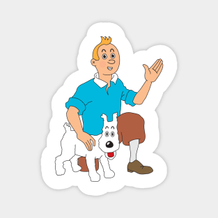 Tintin and milo Magnet